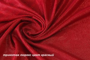 Ткань трикотаж люрекс цвет красный